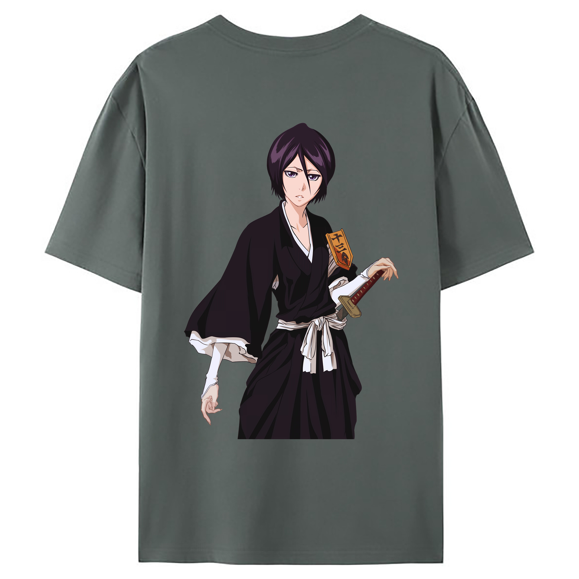 （画像用） ブリーチ 朽木ルキア BLEACH Kuchiki Rukia 綿100％ メンズ半袖Tシャツ（バックプリント） 通気性